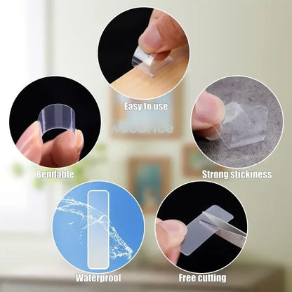 Double-Sided Nano Adhesive Tape – Reusable Super Strong Transparent Waterproof Wall Mount Sticker