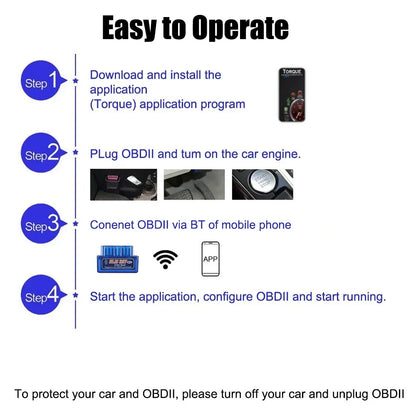 Mini ELM327 V2.1 Wireless OBD2 Car Diagnostic Scanner & Check Engine Code Reader