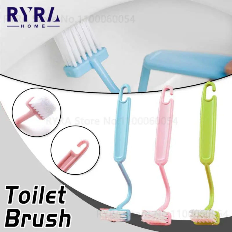 Portable Curved Toilet Brush - Handy Bathroom Cleaning Tool with Curved Brush Handle for Effortless Cleaning