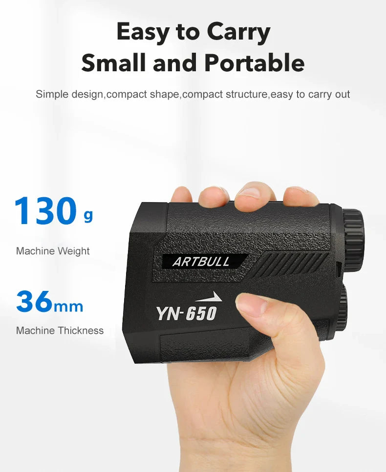 ARTBULL 1000m Golf Rangefinder – 650m Telescope with Flag-Lock, Slope, Pin Laser Distance Meter for Hunting & Outdoor Activities