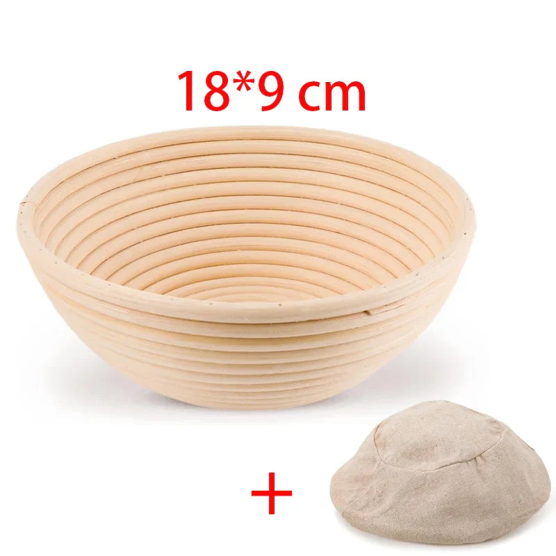 Handmade Natural Rattan Bread Proofing Basket — Wicker Dough Fermentation Banneton for Sourdough Baking