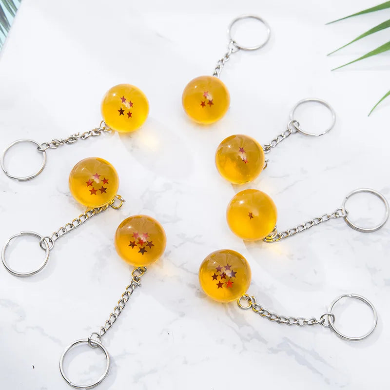 Dragon Ball Z 7PCS Resin Crystal Ball Figures — 2.7cm Son Goku & Shenron Anime Action Model Toys for Kids Gift & Keychain