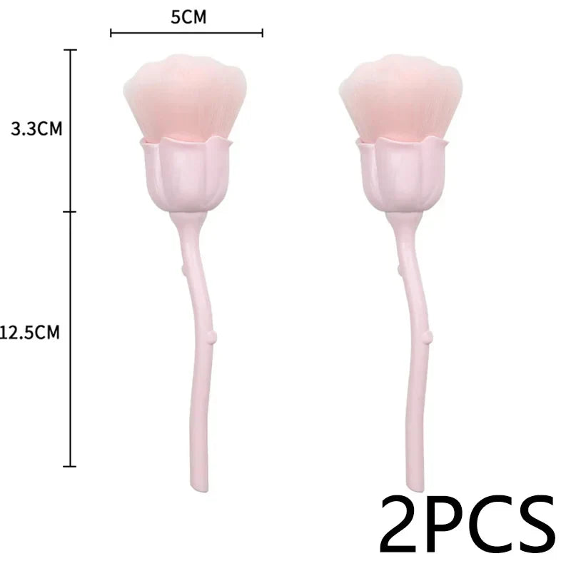 Rose Nail Dust Brush - Soft Manicure & Nail Art Cleaning Brush
