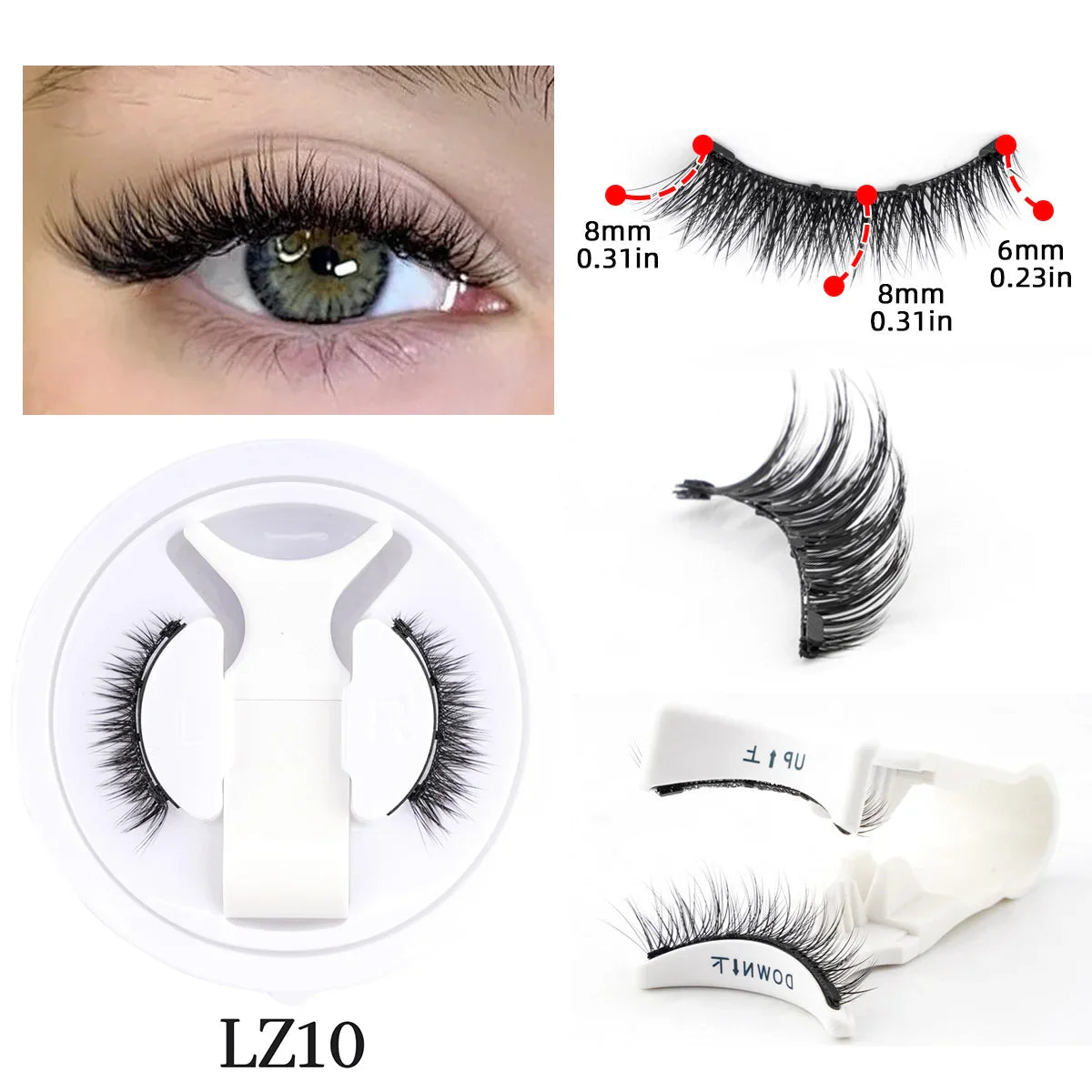 Magnetic Eyelashes Set – Handmade Fluffy Faux Mink Reusable False Lashes with Magnetic Tweezers for Natural Makeup Look