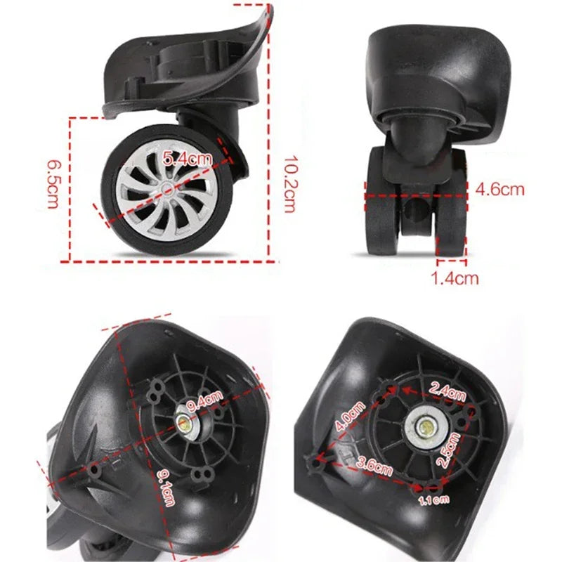Universal 360° Swivel Suitcase Wheels — Replacement Trolley Luggage Wheels
