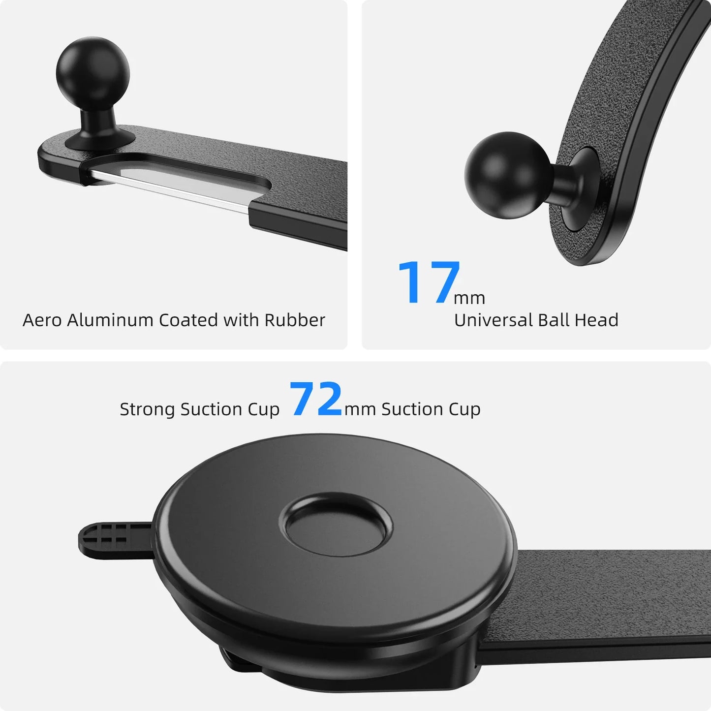 Dual Car Phone Holder – Bendable Memory Neck, 360° Rotatable Adjustable Dash Mount for Cell Phones