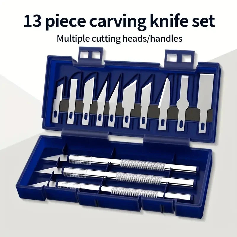13PCS Metal Carving Knife Set – Precision Art Pen Cutter Tools for Paper Cutting, DIY Craft & Detail Repair Work