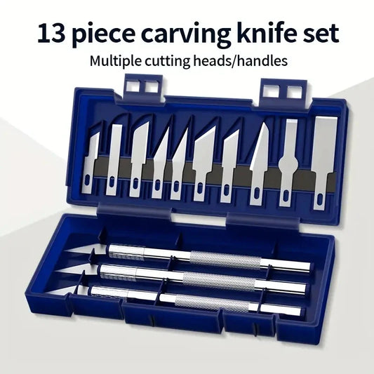 13PCS Metal Carving Knife Set – Precision Art Pen Cutter Tools for Paper Cutting, DIY Craft & Detail Repair Work