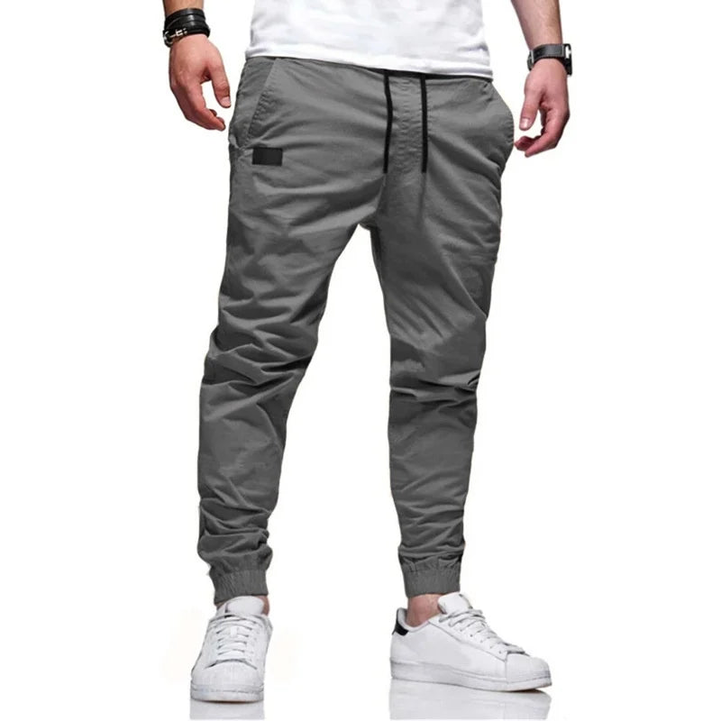 Men’s 2024 Cargo Joggers – Loose Straight Solid Color Sweatpants Casual Sports Trousers