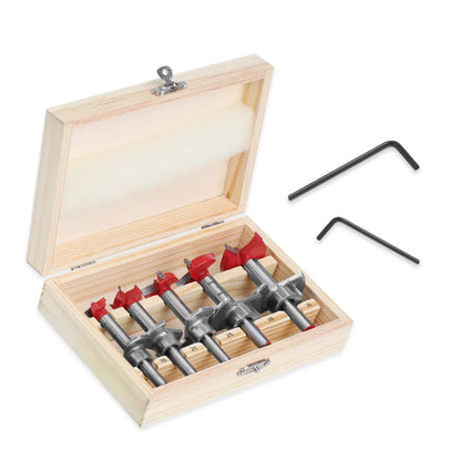 Adjustable Positioning Hole Saw Kit - 15-35mm Hinge Hole Opener Woodworking Carbide Drill Bits Set