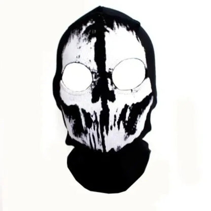 Black Skull Balaclava Mask - Warm Full Face Hood Beanie for Men Outdoor Wear