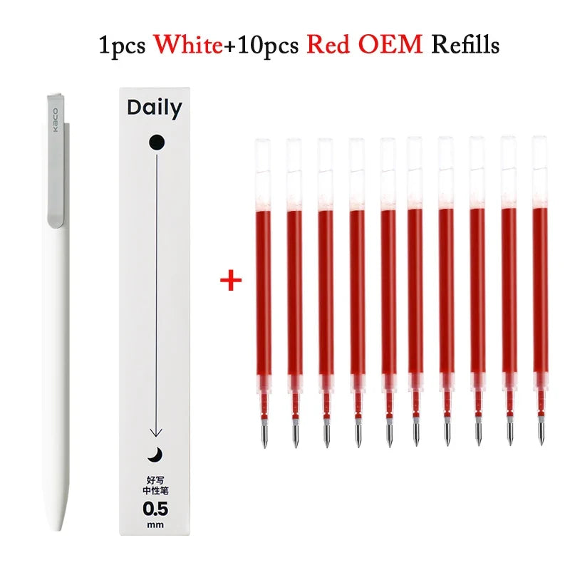 KACO Metal Clip Gel Pen - 0.5mm Black Ink Quick Dry Signature Pen with 800M Smooth Writing Capacity
