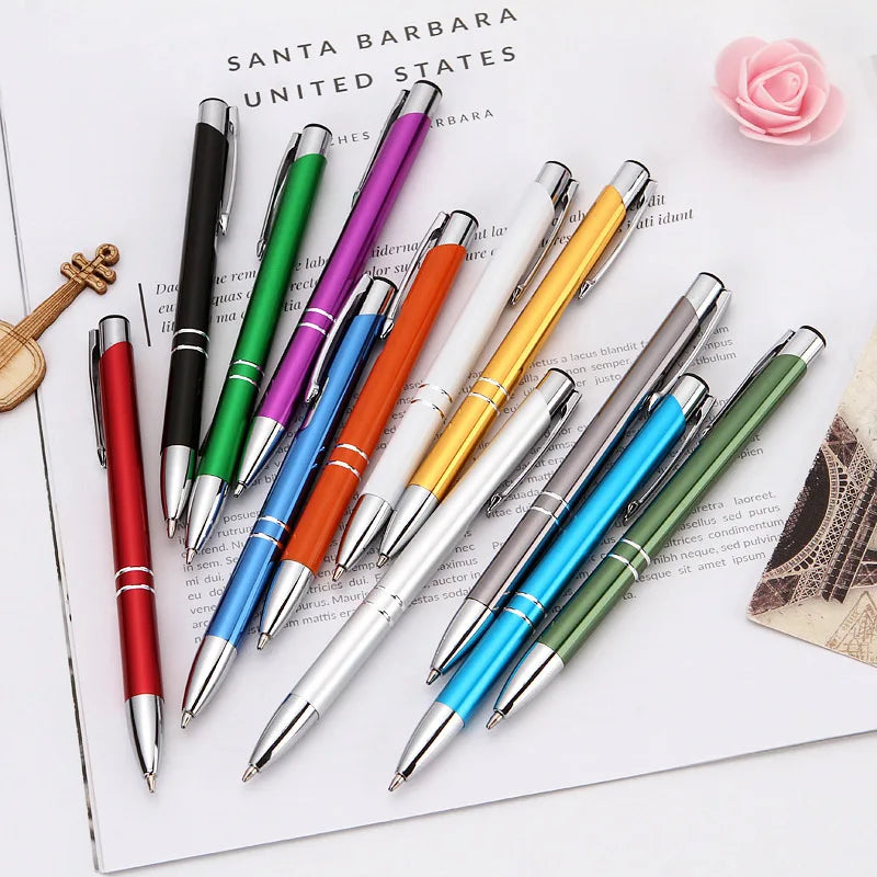50PCS Custom Metal Ballpoint Pens — Personalized Engraved Logo Advertising Pen, Ideal Gift and Promotional Item