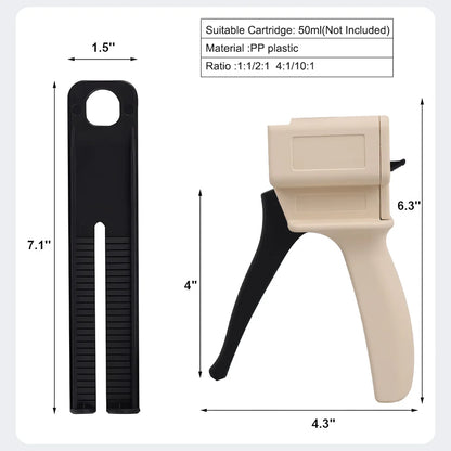 Dental Impression Mixing & Dispensing Gun – 4:1/10:1 Silicone Rubber Dispenser for Dentist Tools, Denspay Universal Gun