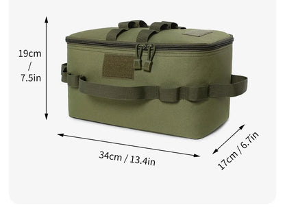 Outdoor Camping Gas Tank & Tool Storage Bag – Large Capacity Bag for Gas Canister, Ground Nails, and Cookware