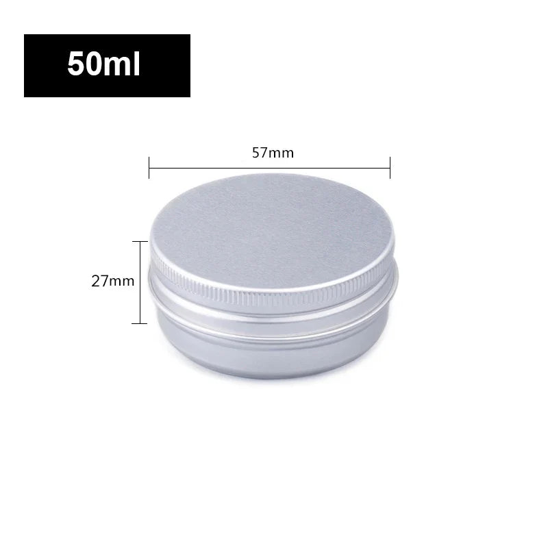 1/5/10pcs Empty Silver Aluminum Tins – 5-250ml Screw Top Round Containers for Candles, Spices & Storage