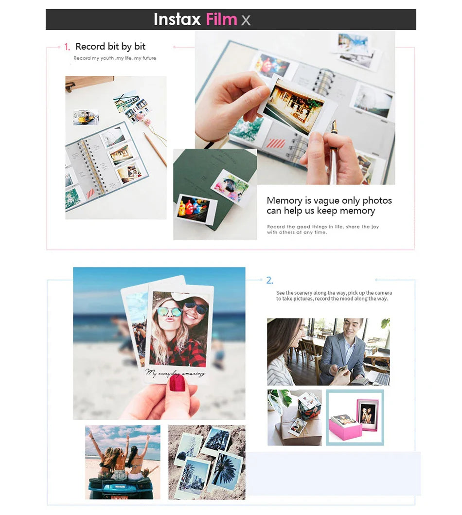 Fujifilm Instax Mini White Edge Film – 10/20 Sheets for Mini 11, 9, 8, 25, 50s Instant Cameras