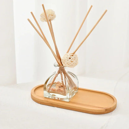 Bamboo Storage Tray – Wooden Bathroom Organizer for Shampoo, Body Wash & Toiletries, Multi-Function Countertop Accessory