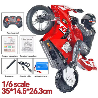 1/6 Scale RC Electric Racing Motorcycle – High-Speed 4CH Remote Control Drift Car Toy for Boys