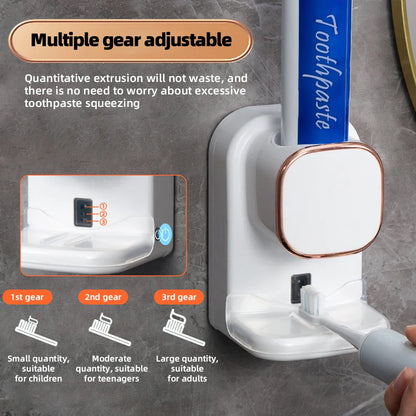 Smart Toothpaste Dispenser with 3 Modes - Automatic Sensor, Electric, Wall-Mounted, USB Rechargeable, Removable Bathroom Accessory