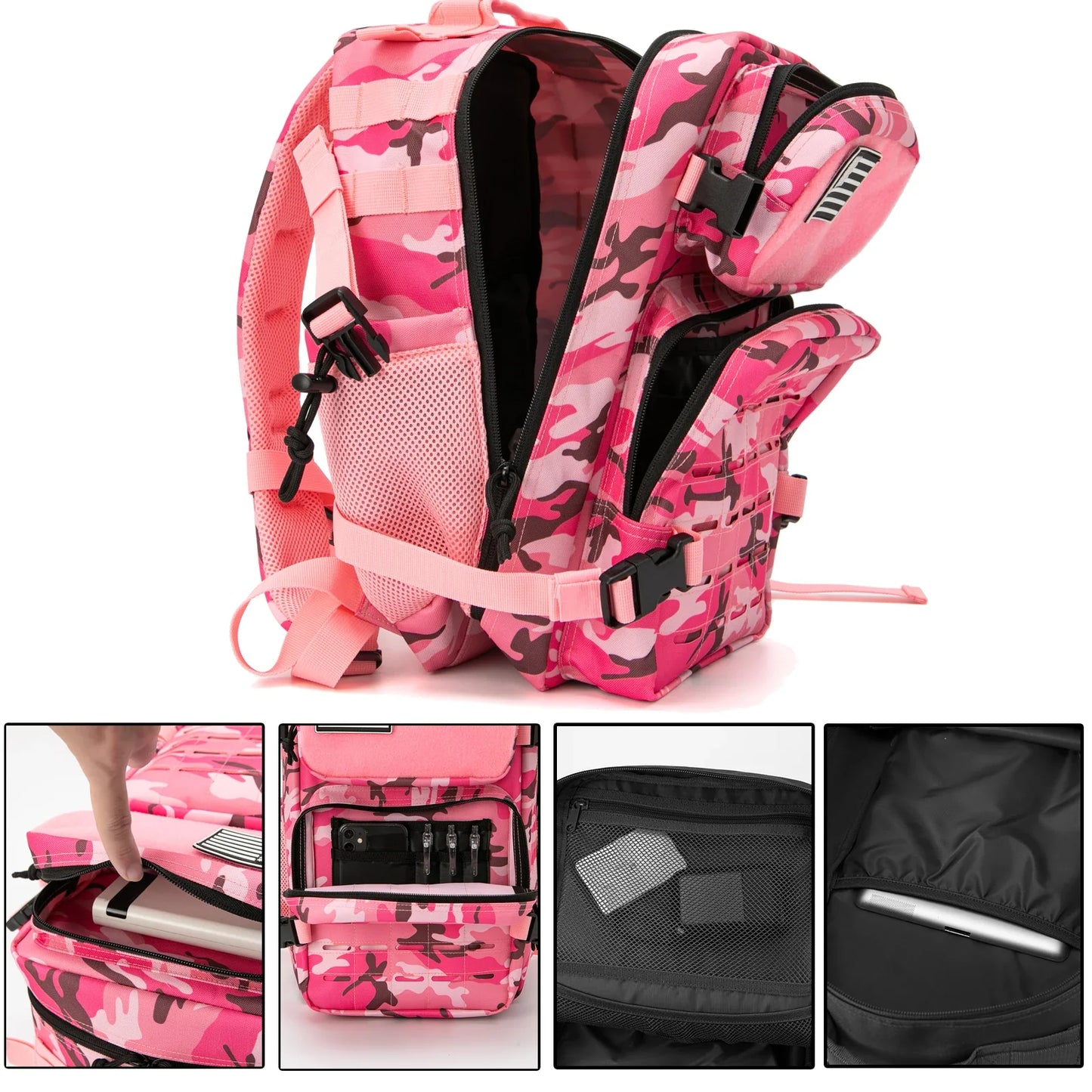 25L/45L Tactical Backpack for Men & Women – Outdoor Hiking Molle Daypack, School & Gym Rucksack with Dual Cup Holders