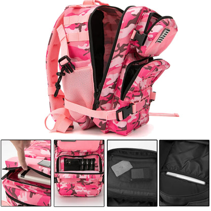 25L/45L Tactical Backpack for Men & Women – Outdoor Hiking Molle Daypack, School & Gym Rucksack with Dual Cup Holders