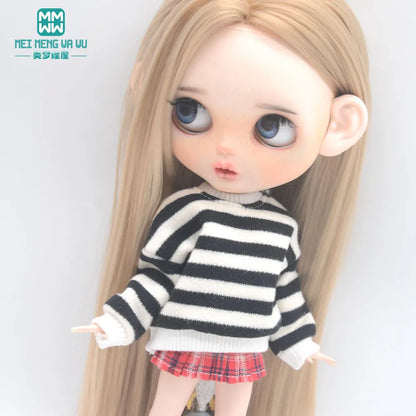 Blythe Doll Accessories Set – Fashion Sweatshirt, Shoe Covers & Sneakers for Blythe & Azone Dolls, Christmas Gift