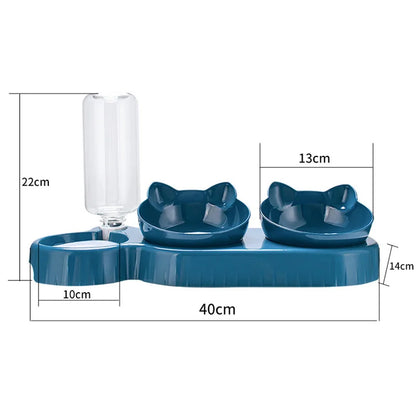 3-in-1 Automatic Cat Feeder – Double Bowl Water & Food Dispenser for Cats & Small Dogs