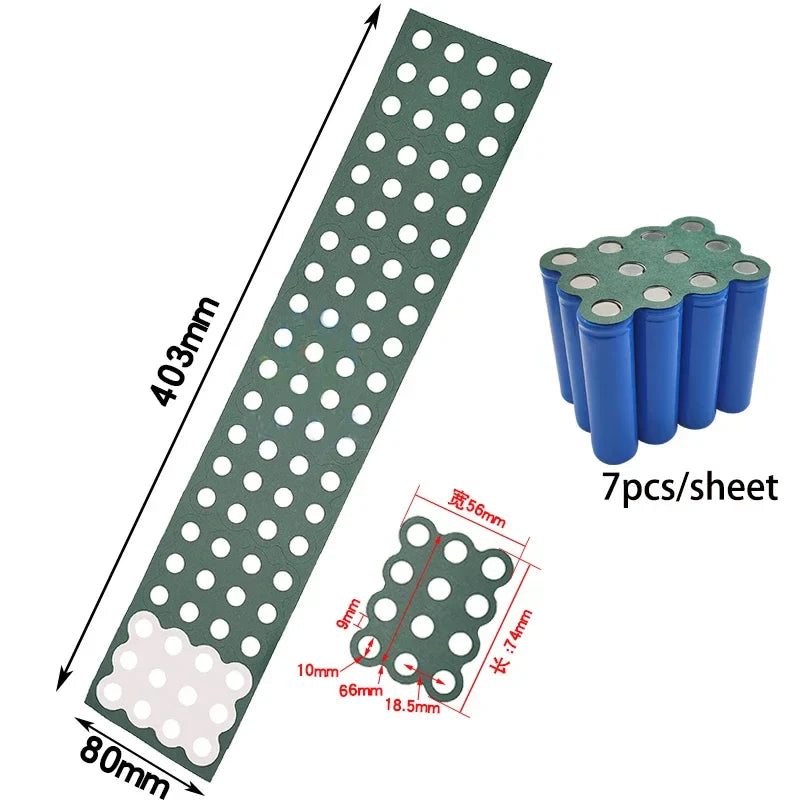 2-6P Hollow & Solid 18650 Li-ion Battery Insulating Gaskets – Positive Pole Protective Stickers with Highland Barley Paper Design