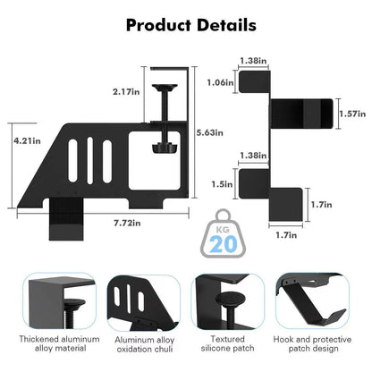 Under-Desk Mount for PS5, PS5 Slim & PS5 Pro – Horizontal Stand for Disc & Digital Edition Console