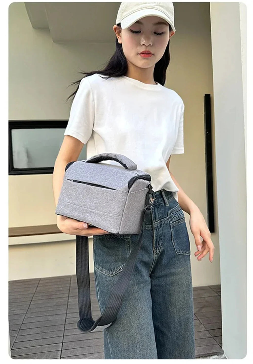 DSLR Camera Shoulder Bag – Portable Nylon Handbag & Crossbody Case for Sony, Nikon, Canon, Panasonic Equipment