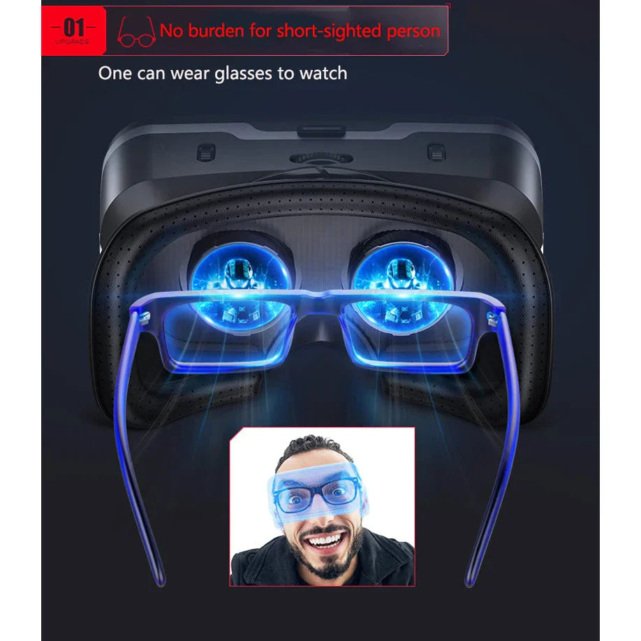 VR Shinecon 10.0 3D Virtual Reality Headset – Helmet Goggles for Smartphone Gaming