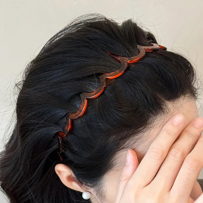 Fashion Wave Headbands for Women – Solid Color Toothed Non-Slip Hair Bands, Face Wash & Sports Hairbands, Hair Accessories for Girls