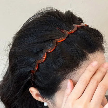 Fashion Wave Headbands for Women – Solid Color Toothed Non-Slip Hair Bands, Face Wash & Sports Hairbands, Hair Accessories for Girls