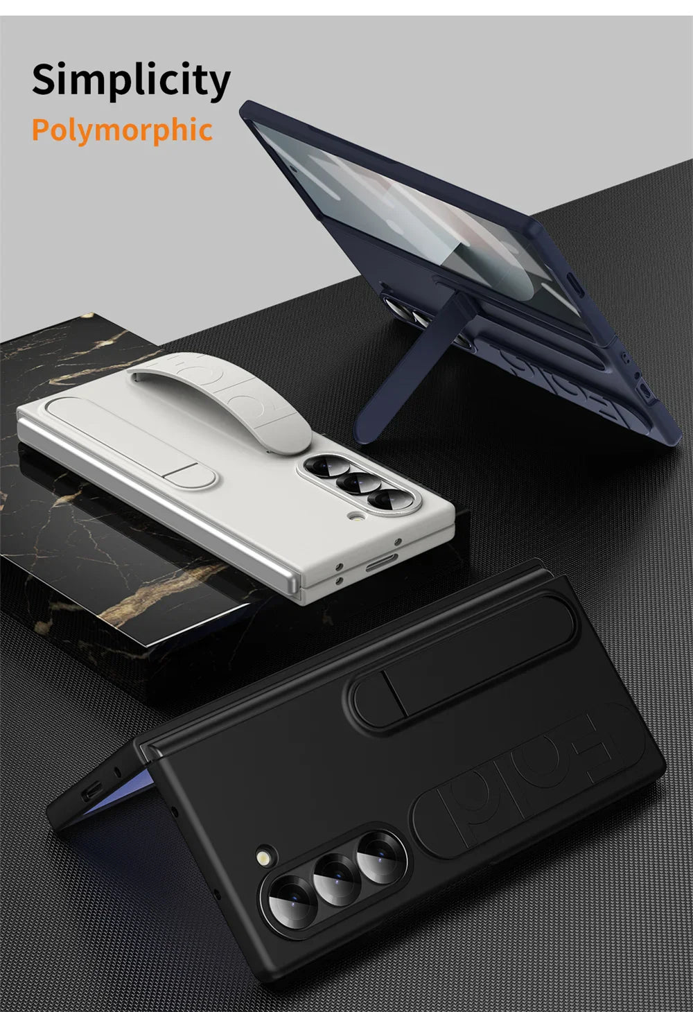 Luxury Wristband Case for Samsung Galaxy Z Fold 3-7 – Invisible Bracket Silicone Cover with Hand Strap & Folding Stand