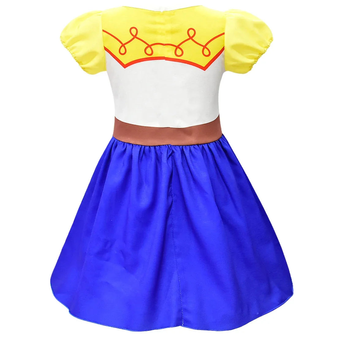Kids Cowgirl Costume Dress - Girls Cartoon Print Short Sleeve Halloween Cosplay Party Outfit