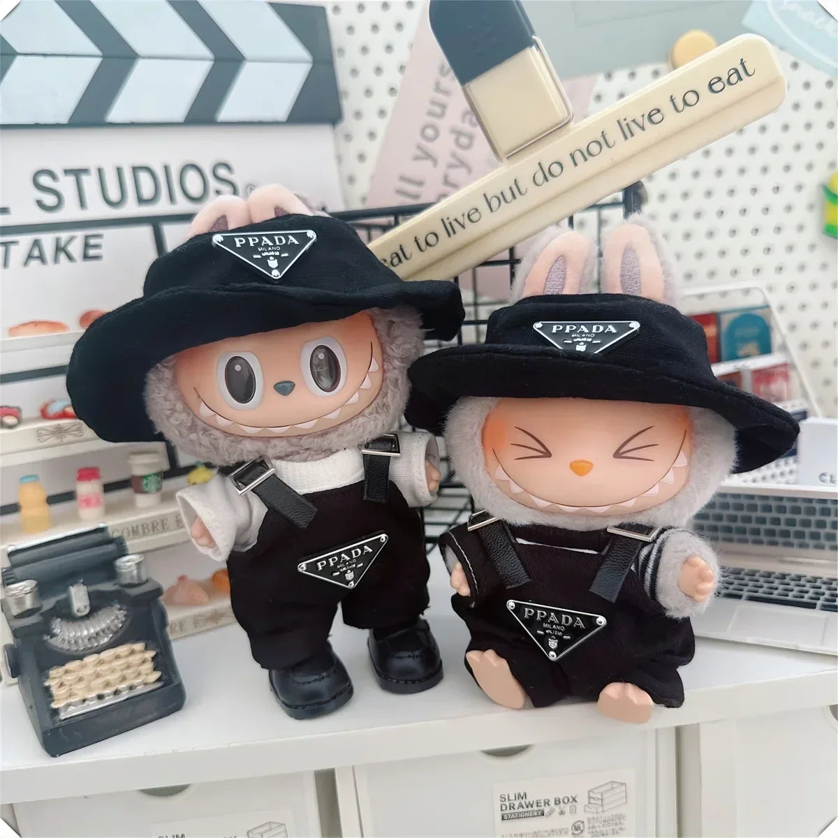 17cm Labubu Mini Doll Outfit Set - Hat, Clothes & Shoes for Labubu II Sitting Party Game Accessories