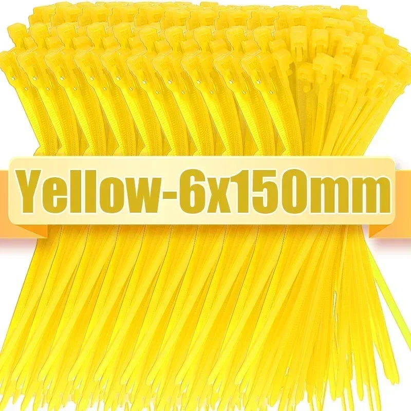 100/1000pcs Reusable Nylon Cable Ties – Adjustable Self-Locking Zip Tie Straps for Cord Organization & Binding