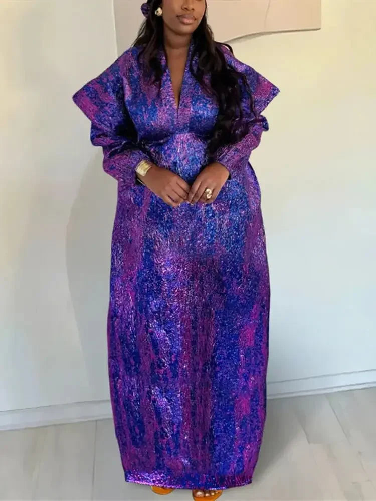 Women’s African Dashiki Ankara Maxi Dress - Traditional Gown, Abaya, Kaftan & Robe Outfit