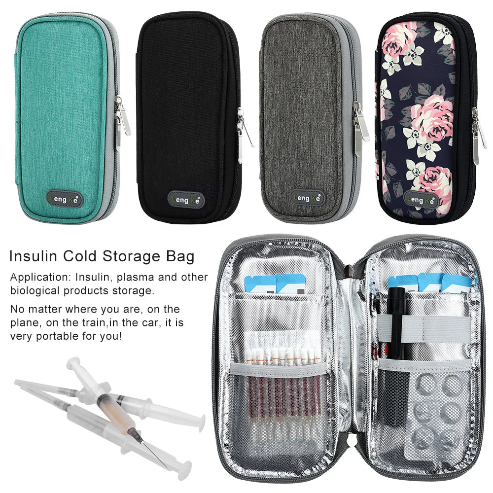 Oxford Cloth Insulin Cooling Bag - Portable Cold Storage Medicine Cooler for Diabetes, Travel-Friendly Drug Freezer