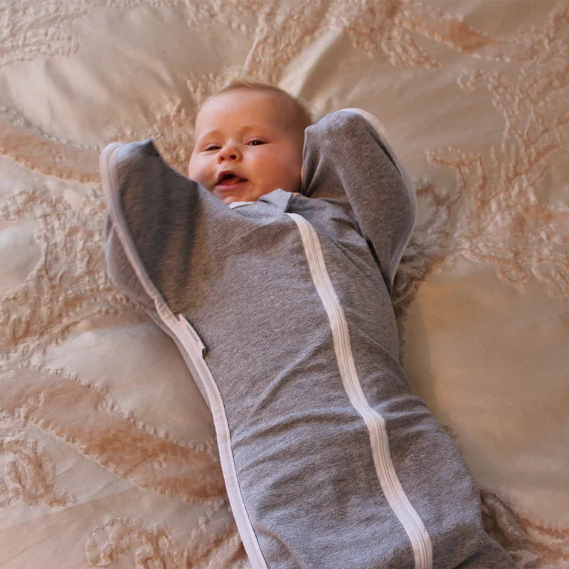 Baby Sleepsack Swaddle Blanket – Cotton Infant Sleeping Bag 0–24 Months, 3–14kg Adjustable Wrap, Soft Warm Baby Sleep Sack (Grey, Pink, Blue, White)