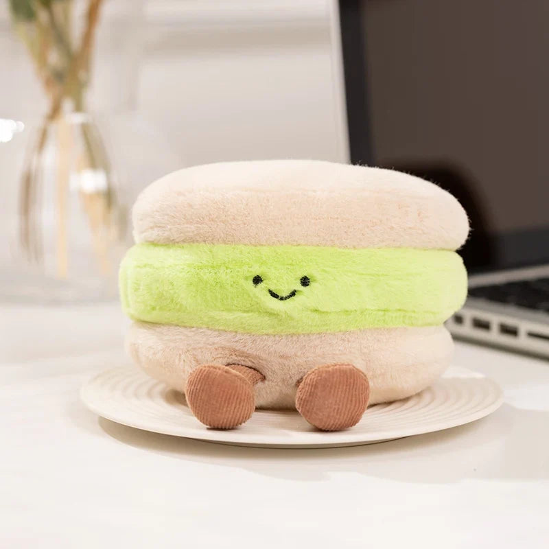 Cute Dessert Plush Toys – Soft Cake, Waffle, Pancake, Macaron, Éclair Stuffed Dolls for Kids Gift & Home Decor