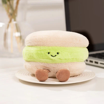 Cute Dessert Plush Toys – Soft Cake, Waffle, Pancake, Macaron, Éclair Stuffed Dolls for Kids Gift & Home Decor