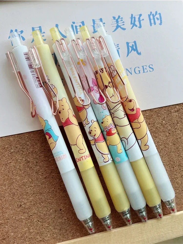 Anime Winnie the Pooh Gel Pen – 0.5mm Black Ink, Kawaii Student Stationery & Kids Gift