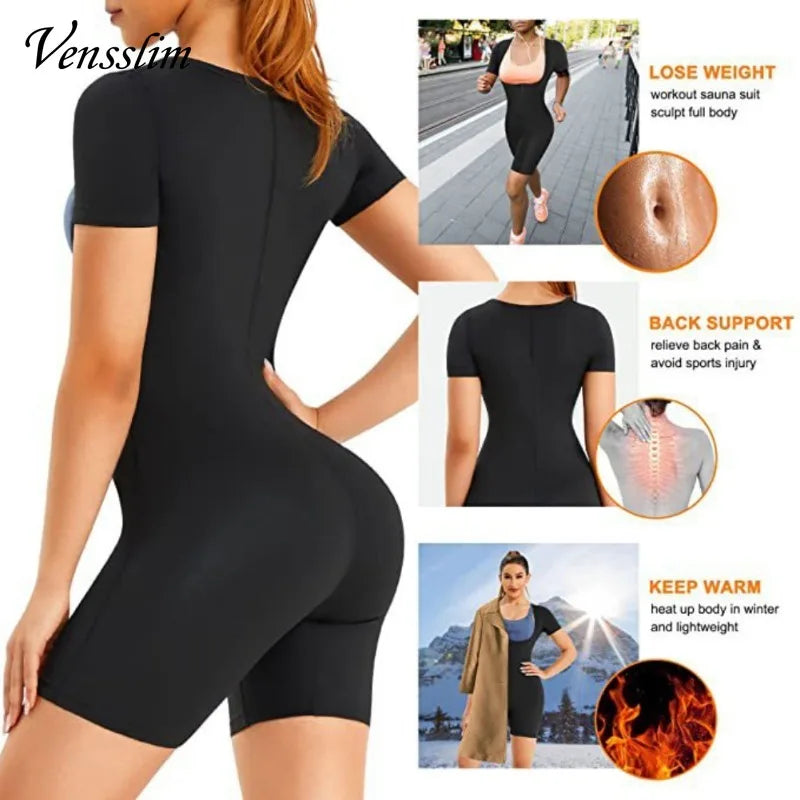Vensslim Women's Sauna Suit: Sweat Shirt, Slimming Hot Thermo Shapewear for Full Body, Waist Trainer Legging Trimmer Corset