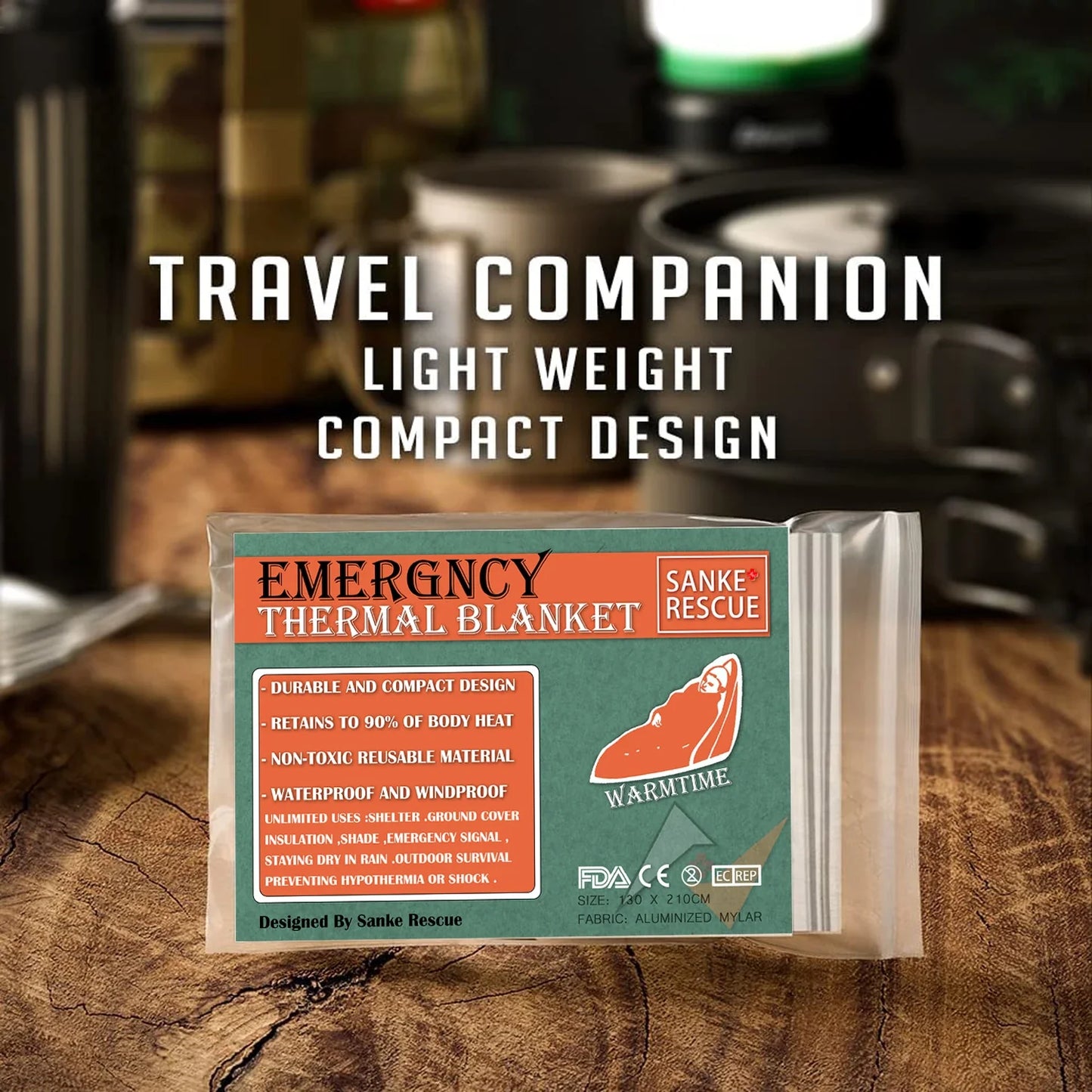 4pcs Emergency Mylar Thermal Blankets - Foil Space Blankets, NASA-Designed Body Warmers, Ideal for Outdoor, First Aid, Camping, Hiking, and Travel