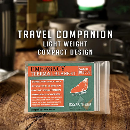 4pcs Emergency Mylar Thermal Blankets - Foil Space Blankets, NASA-Designed Body Warmers, Ideal for Outdoor, First Aid, Camping, Hiking, and Travel