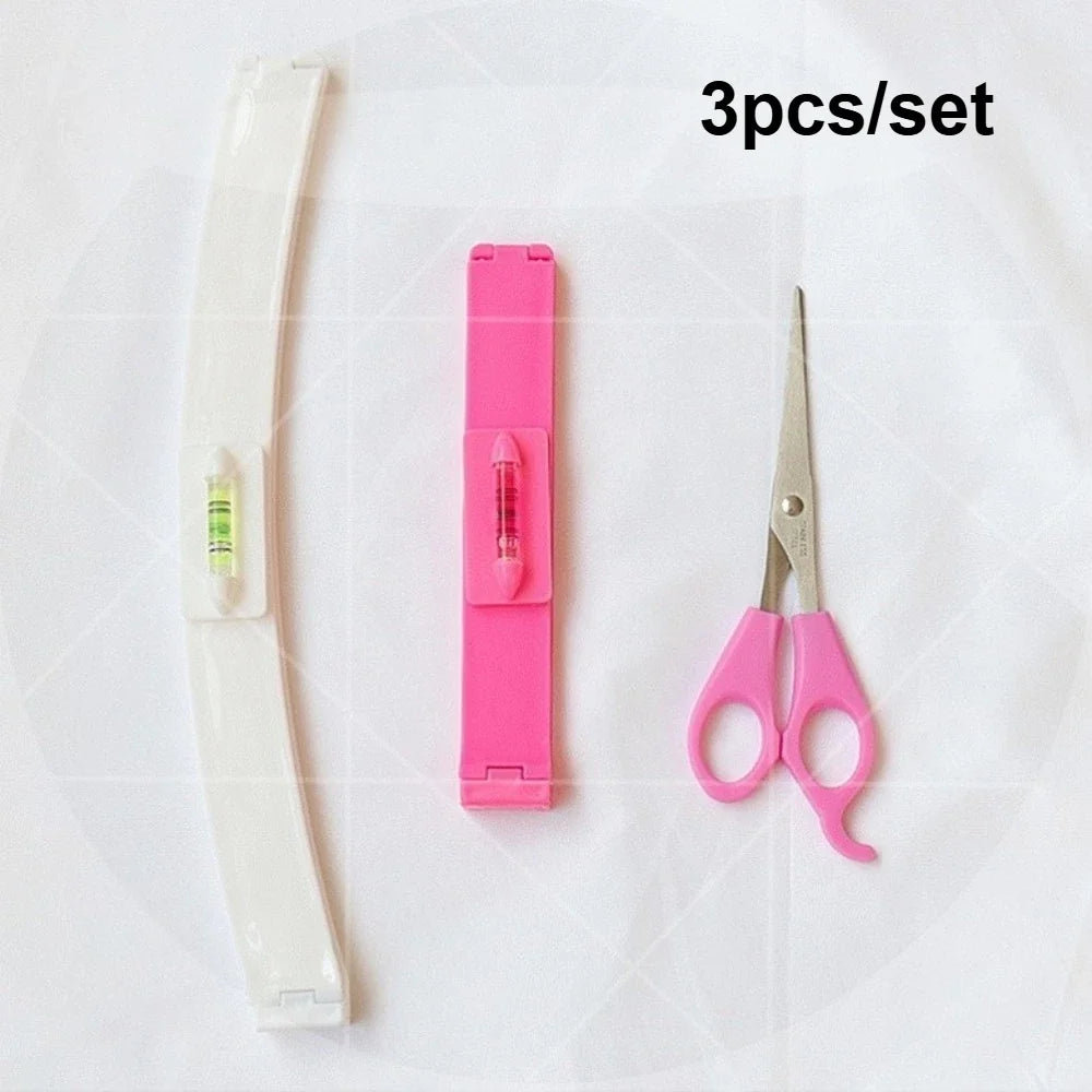 3Pcs Hair Cutting Tool Kit - Bangs Trimming Scissors & Comb Set for DIY Home Hair Styling