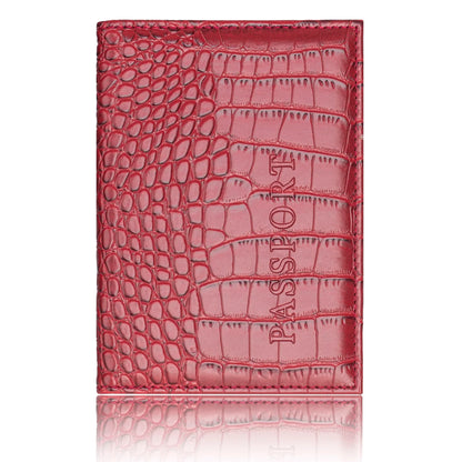 Crocodile PU Leather Passport Holder – Slim Minimalist Travel Wallet for Men & Women