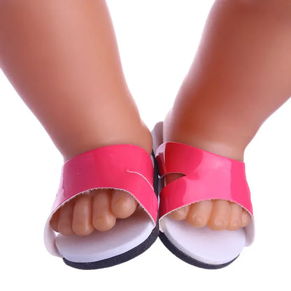 7cm Doll Sandal Shoes for 43cm Born Baby & 18-Inch American Dolls — Accessories for Doll Clothes, Girl’s Toy Gift